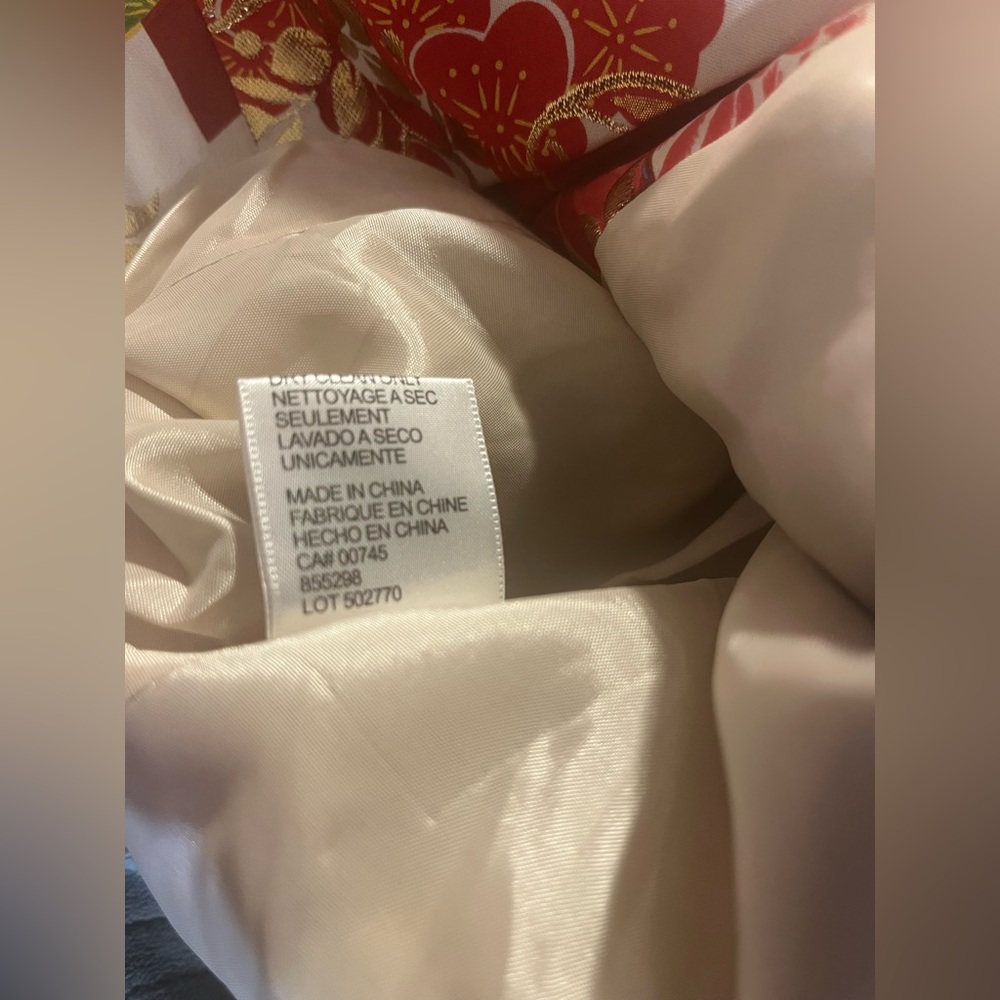JS Collections Asian Style Floral Silk Metallic Jacket & Wide Leg Pants Size 12 - Picture 10 of 17